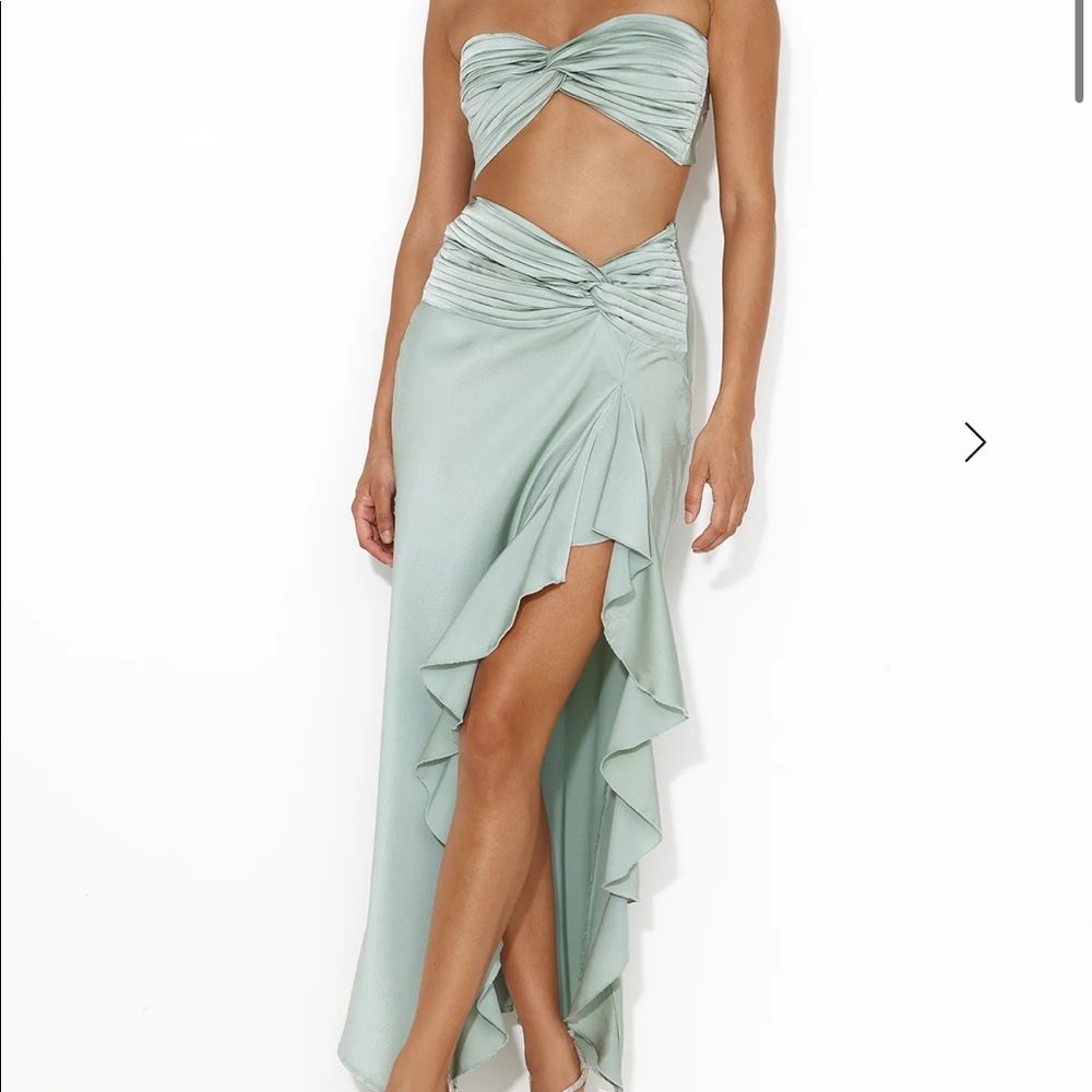 Diary Of Secrets Satin Strapless Crop Top maxi set